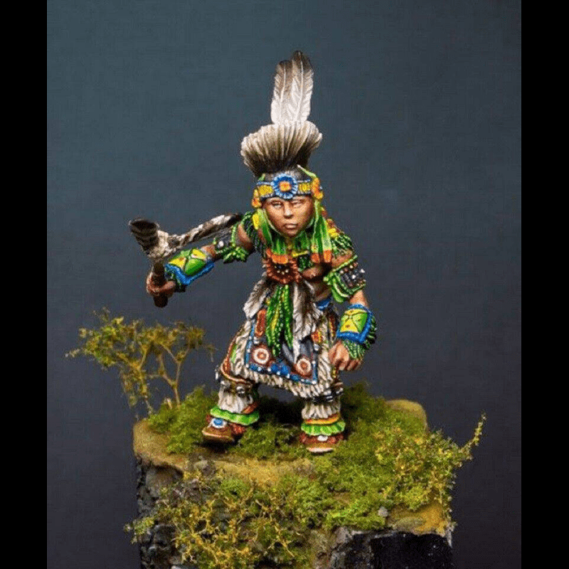 1/32 42mm Resin Model Kit Warrior Native American Indian Chief Unpainted