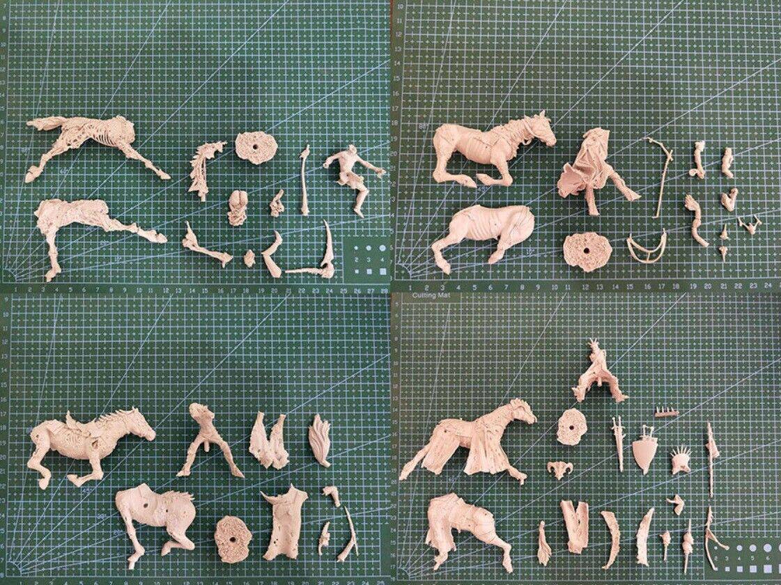 1/32 54mm 4pcs Resin Model Kit Warrior Horseman of the Apocalypse Unpainted - Model-Fan-Store