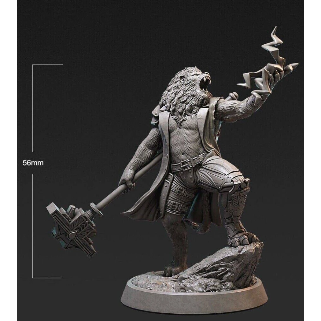 1/32 56mm 3D Print Cyberpunk Model Kit Warrior Lion King Unpainted - Model-Fan-Store
