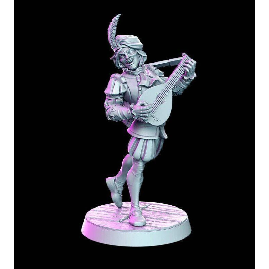 1/32 56mm 3D Print Model Kit Royal Jester Musician Unpainted - Model-Fan-Store