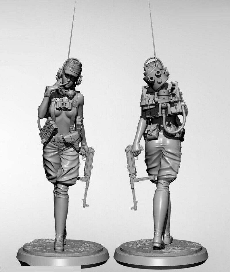 1/35 Resin Model Kit Beautiful Girl German Soldier Signal Operator WW2 Pin Up Unpainted - Model-Fan-Store