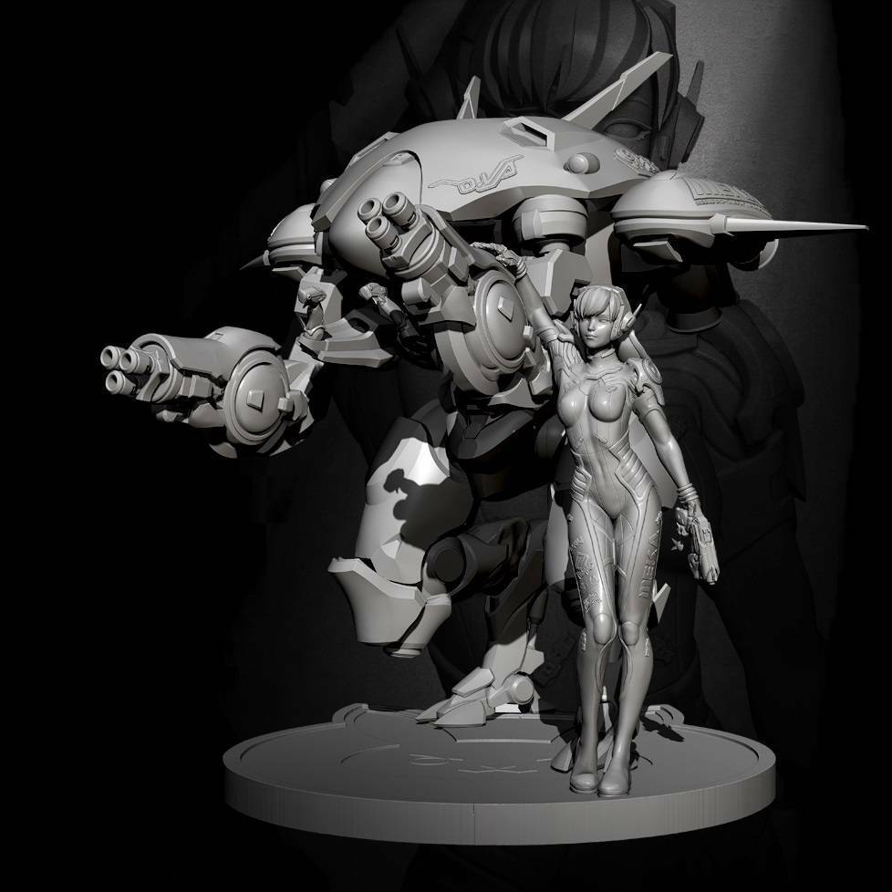 1/35 Resin Model Kit Fantasy Space Beautiful Girl and Robot Miniature Unpainted - Model-Fan-Store