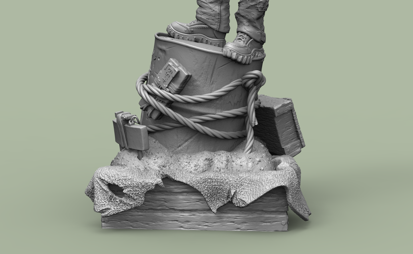 1/18 3D Print Model Kit Post-Apocalyptic Rebel-Mercenary Unpainted