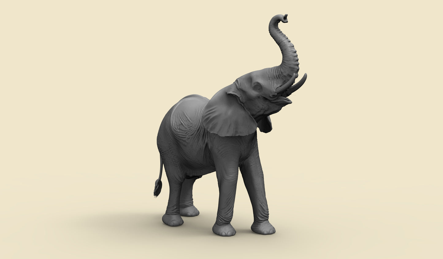 1/35 - 1/6 3D Print Model Kit Animal Zoo Elephant Unpainted