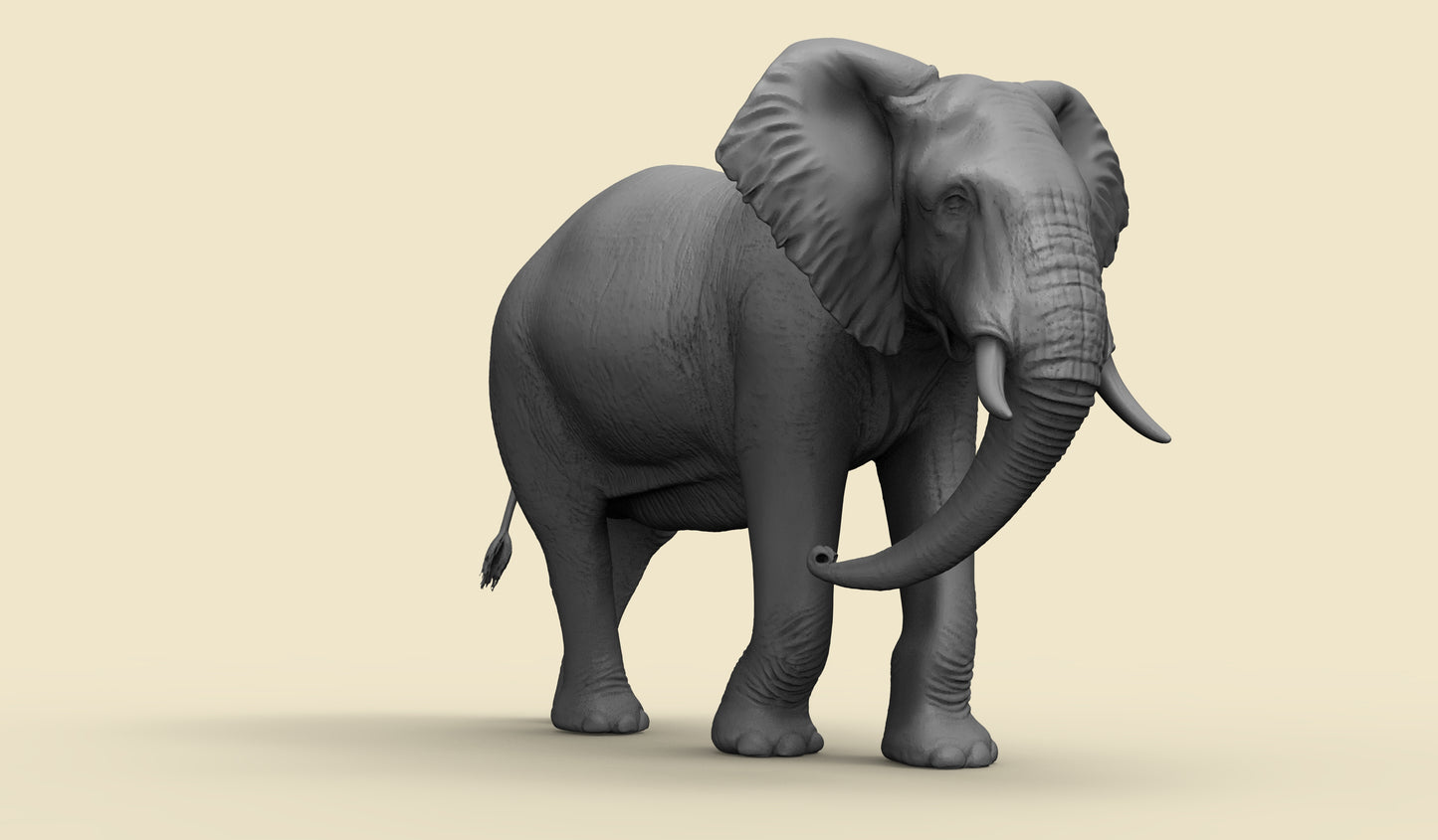 1/35 - 1/6 3D Print Model Kit Animal Zoo Elephant Unpainted