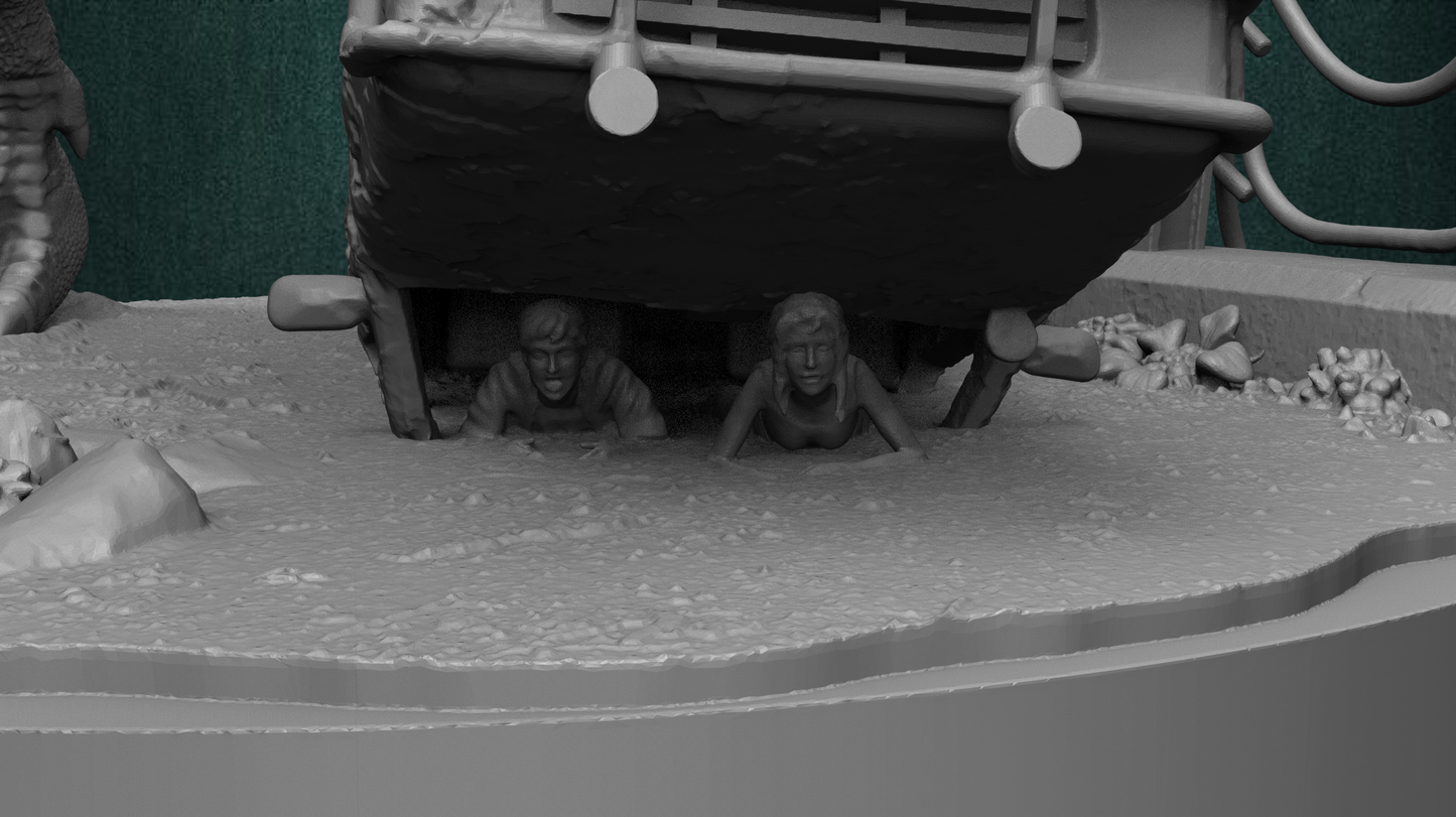 65mm - 300mm 3D Print Model Kit Jurassic Park T-Rex Miniature Movie Unpainted