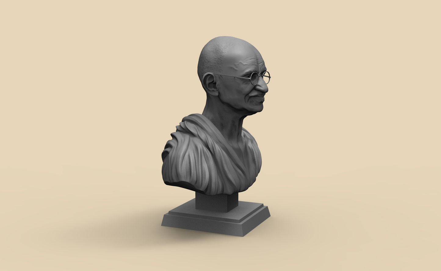 1/20 - 1/6 BUST 3D Print Model Kit Gandhi Unpainted