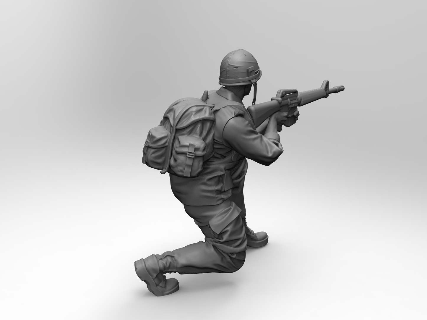 1/16 4pcs 3D Print Model Kit US Army Soldiers Vietnam War Unpainted