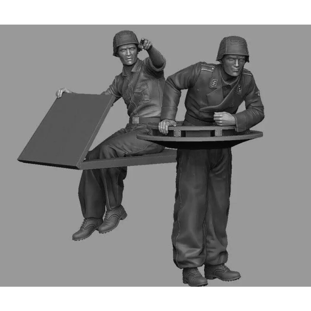 Kit De Modélisme Résine 1/35 - 3 Figurines Soldats US équipage Sherman WW2, Non Peintes