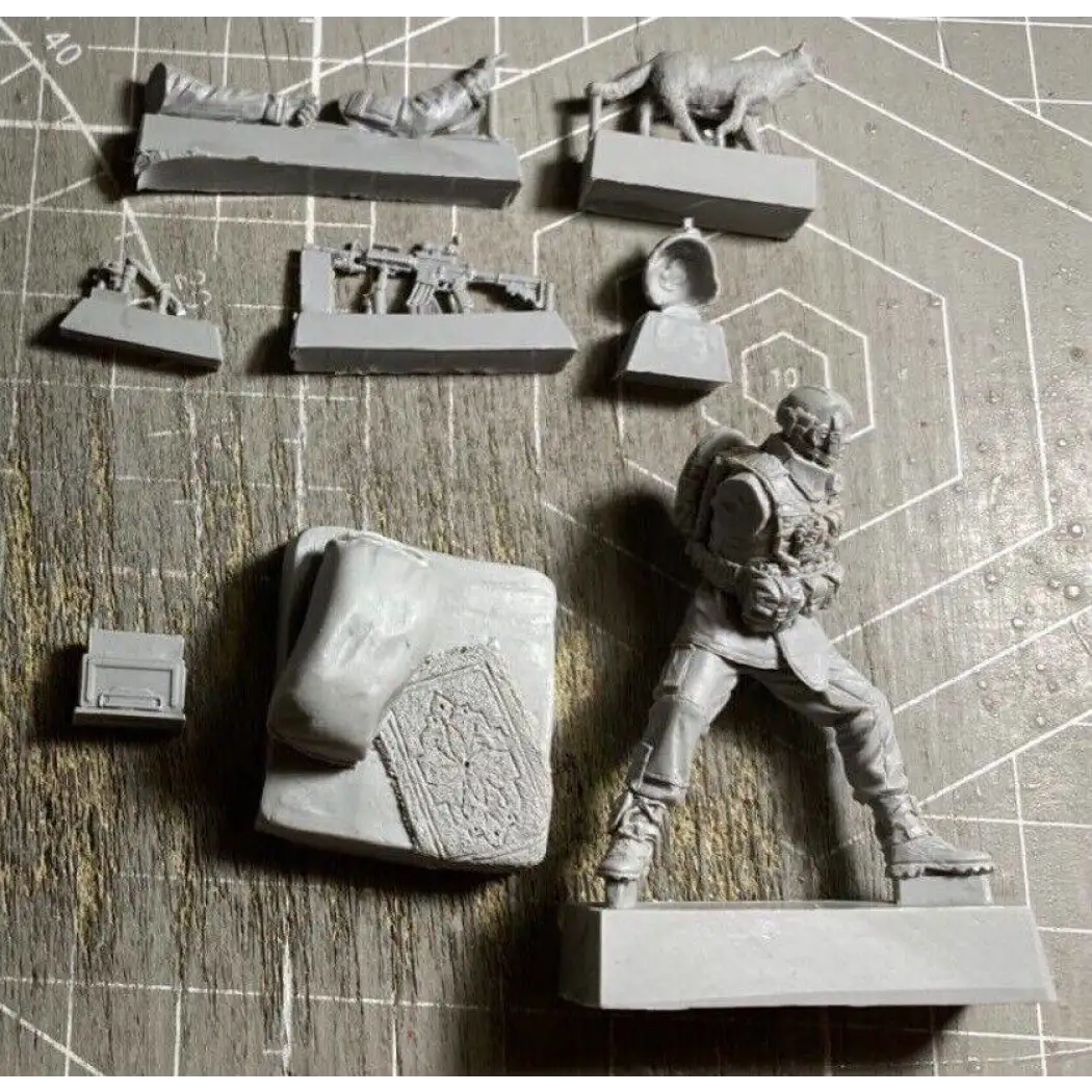 1/35 Resin Model Kit Modern US Army Soldier with Cat Unpaintet - Model-Fan-Store