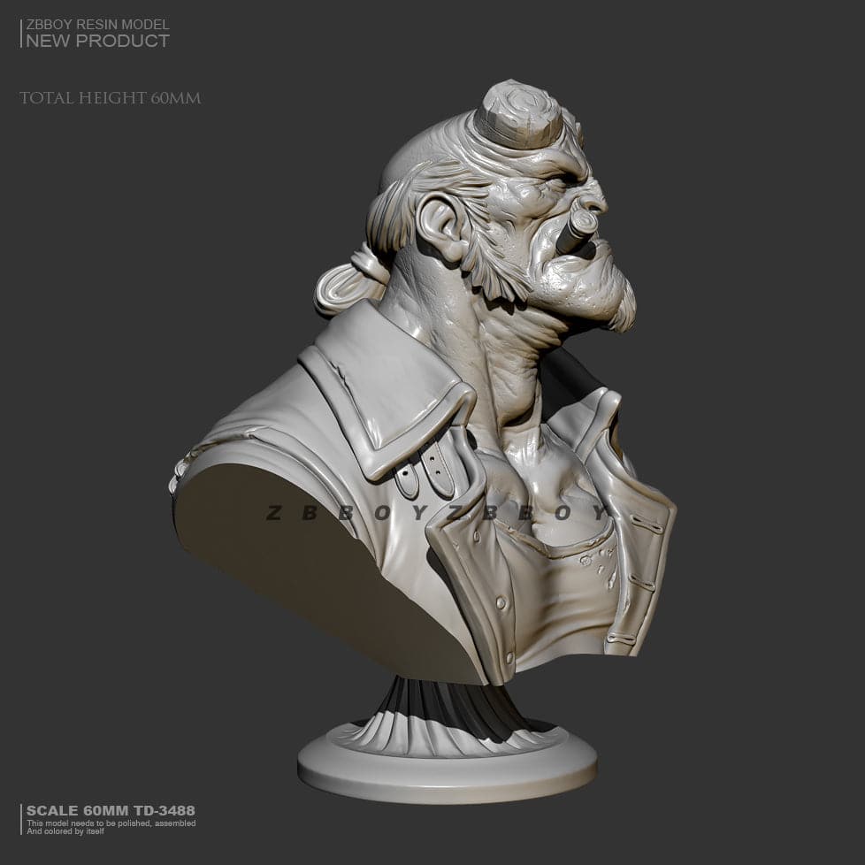 60mm BUST Resin Model Kit Hellboy Devil Fantasy TD-3488 Unpainted - Model-Fan-Store