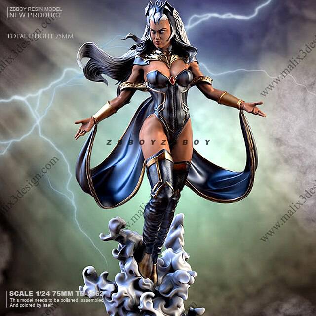 1/24 75mm Resin Superhero Model Kit Storm TD-3562 Beautiful Girl Unpainted - Model-Fan-Store