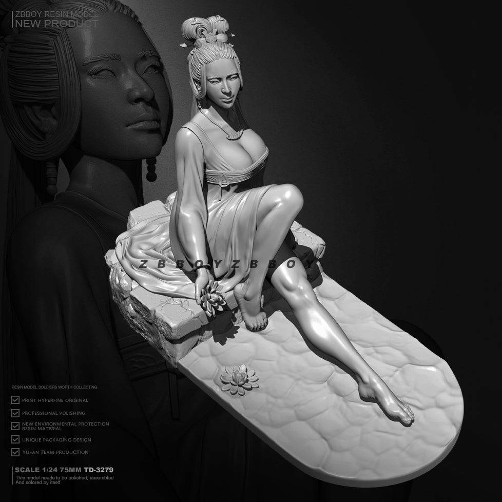 1/24 Resin Model Kit Asian Beautiful Girl Fantasy TD-3279 Unpainted - Model-Fan-Store