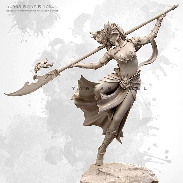 1/24 Resin Model Kit Beautiful Girl Fighter Fantasy A-965 Unpainted - Model-Fan-Store