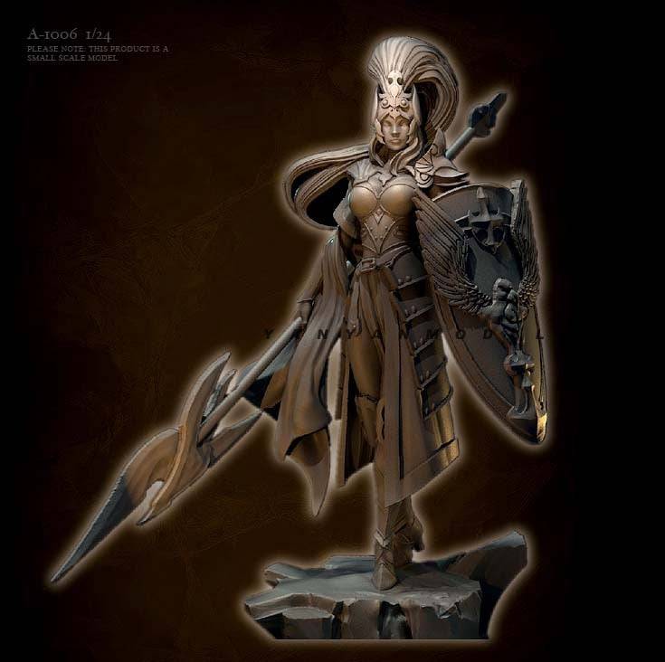 1/24 Resin Model Kit Beautiful Girl Knight Fantasy A-1006 Unpainted - Model-Fan-Store