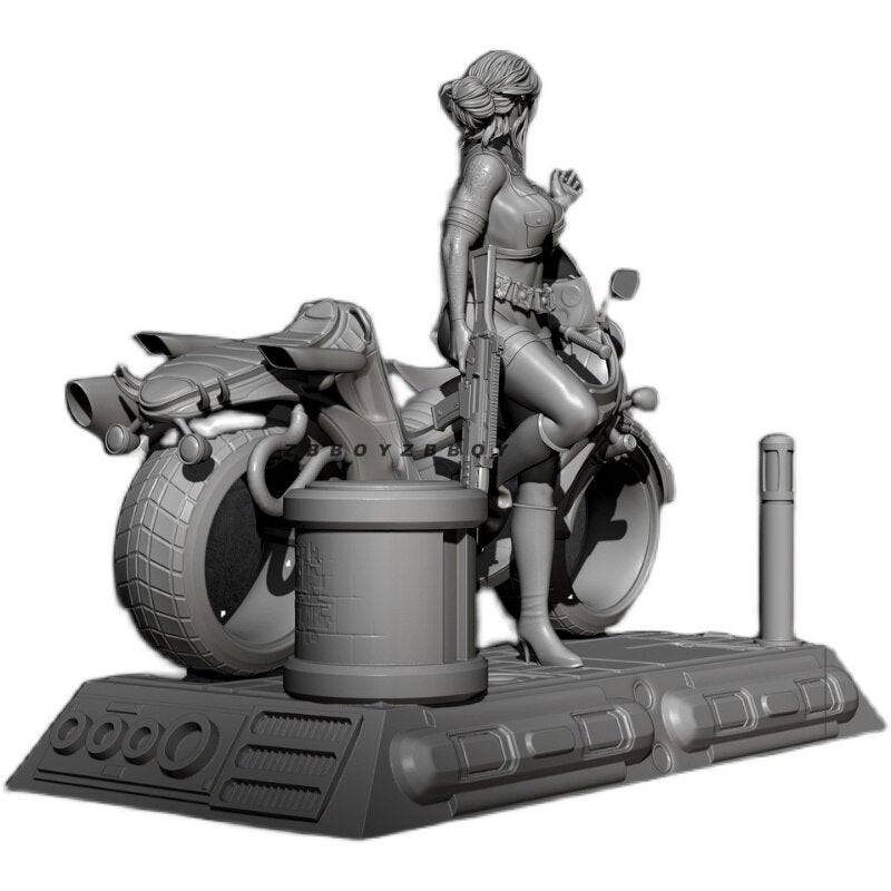 1/24 Resin Model Kit Beautiful Girl Shooter Motorcyclist Fantasy TD-2596 Unpainted - Model-Fan-Store