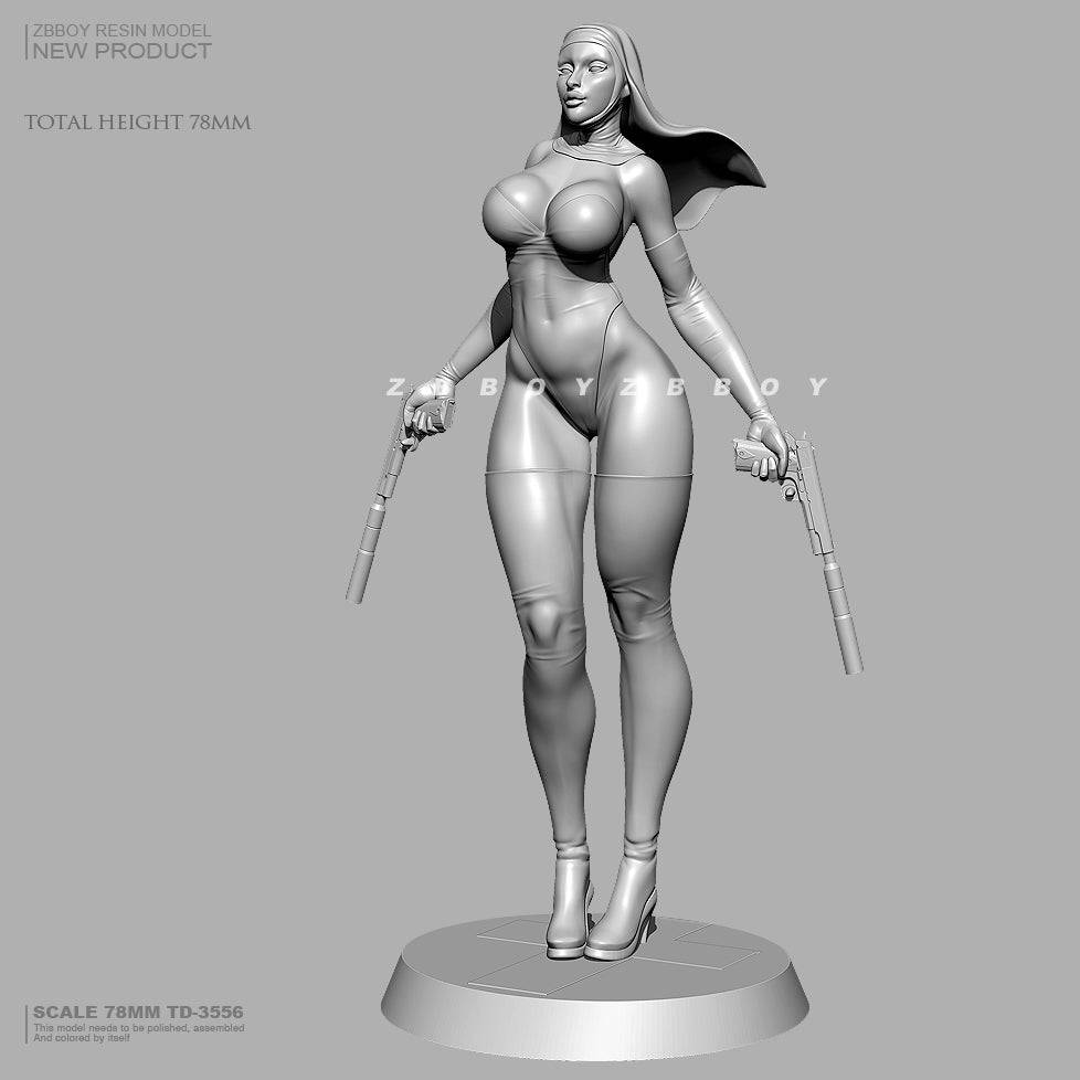 76mm Resin Model Kit Beautiful Girl Fantasy Shooter TD-3556 Unpainted - Model-Fan-Store