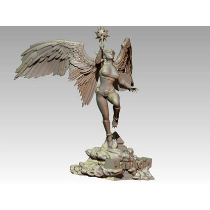 Digital STL Hawkgirl Beautiful Girl Angel