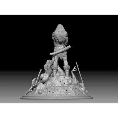 Digital STL Barbarian Conan & Nudes Beautiful Girl