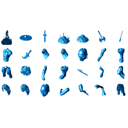 Digital STL Barbarian Conan & Nudes Beautiful Girl