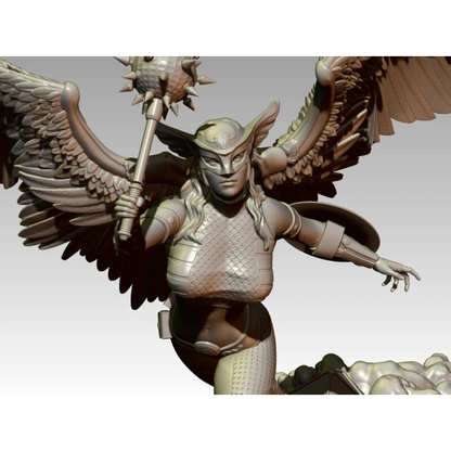 Digital STL Hawkgirl Beautiful Girl Angel