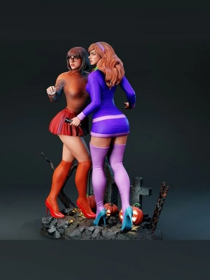 1/35 - 1/6 3D Print Model Kit Beautiful Girls Velm & Daphne Unpainted