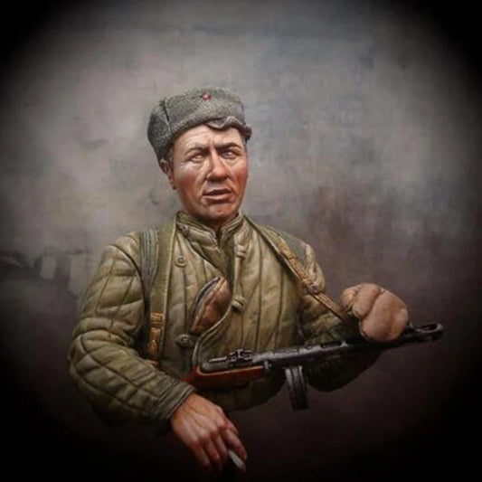 1/10 BUST Resin Model Kit Soviet Soldier Partisan Scout WW2 Unpainted