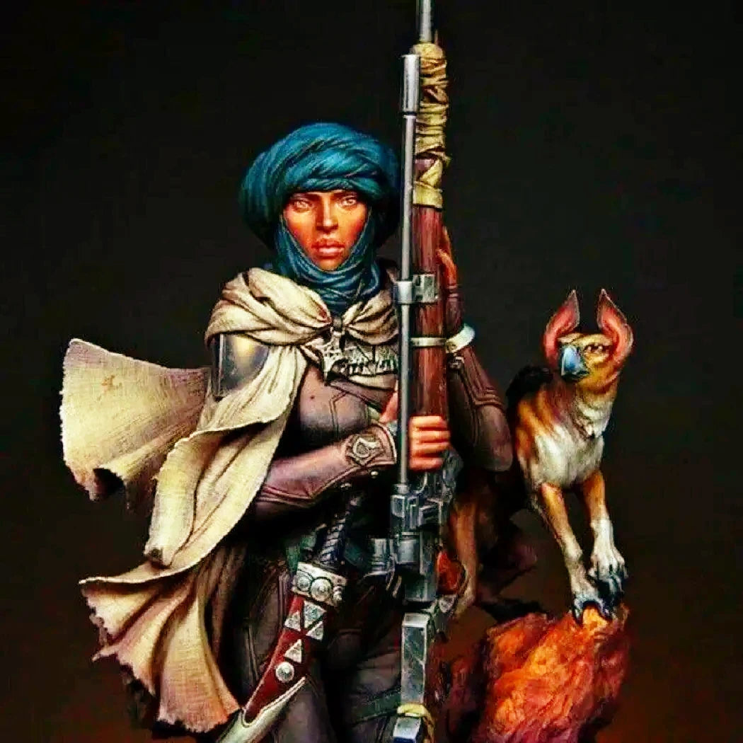 1/10 BUST Resin Model Kit Beautiful Girl Desert Sniper Post Apocalypse Unpainted - Model-Fan-Store