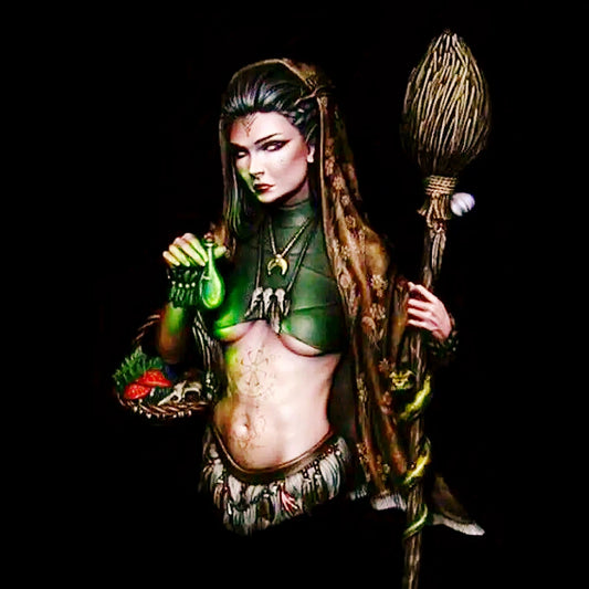 1/10 BUST Resin Model Kit Beautiful Girl Woman Witch Sorceress Unpainted - Model-Fan-Store