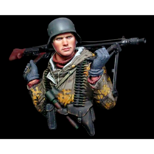 1/10 BUST Resin Model Kit German Soldier Machine Gunner WW2 Unpainted - Model-Fan-Store