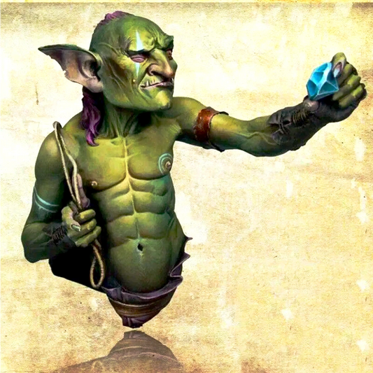 1/10 BUST Resin Model Kit Goblin Treasure Hunter Warcraft Unpainted - Model-Fan-Store