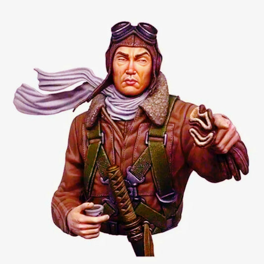 1/10 BUST Resin Model Kit Japanese Fighter Pilot WW2 Unpainted - Model-Fan-Store