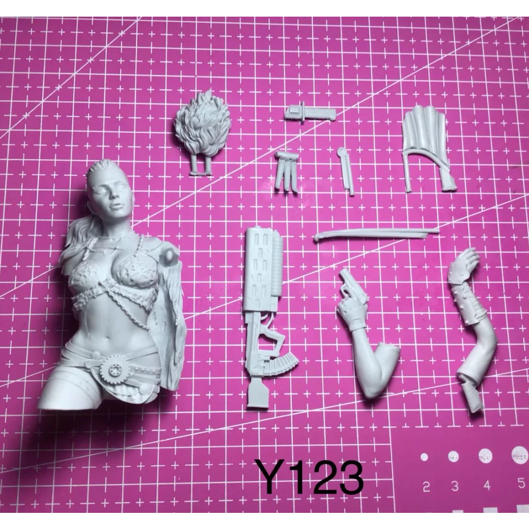 1/10 BUST Resin Steampunk Model Kit Beautiful Girl Shooter A-845 Unpainted - Model-Fan-Store