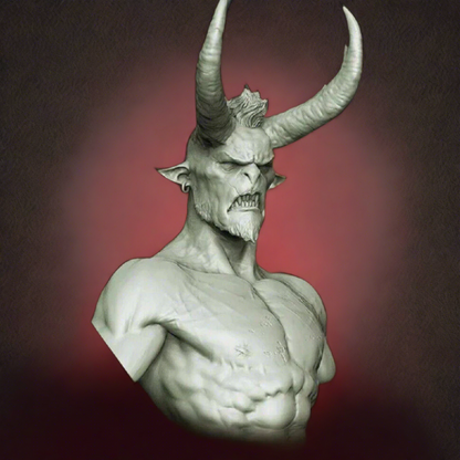 1/12 BUST 75mm Resin Model Kit Demon Devil Unpainted