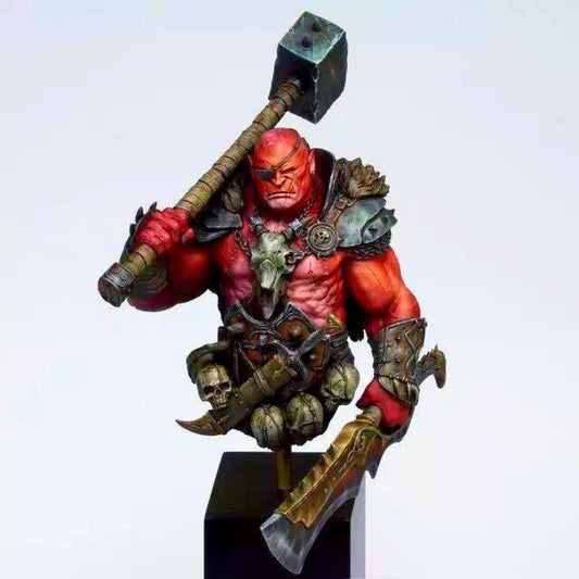 1/12 BUST Resin Model Kit Warrior Orc Rock Hammer Warcraft Unpainted - Model-Fan-Store