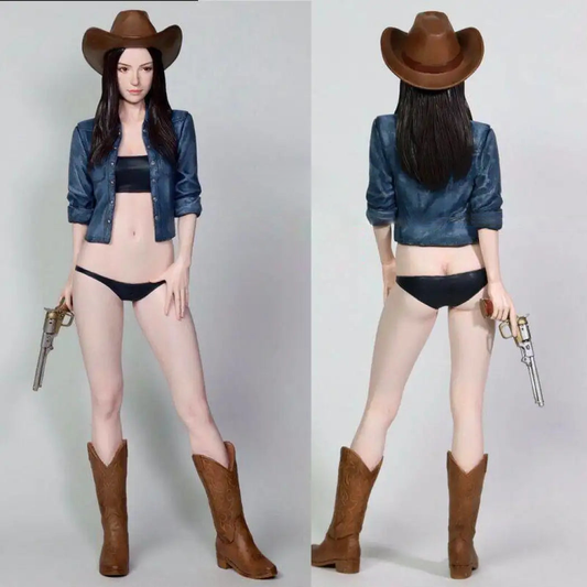 1/12 Resin Model Kit Modern Beautiful Girl Cowboy Western Unpainted - Model-Fan-Store