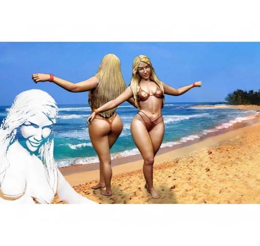 1/16 Resin Model Kit Beautiful Girl Summer Bikini Beach Unpainted
