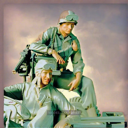 1/16 Resin Model Kit US Soldiers Driver & Machine Gunner WW2 Unpainted