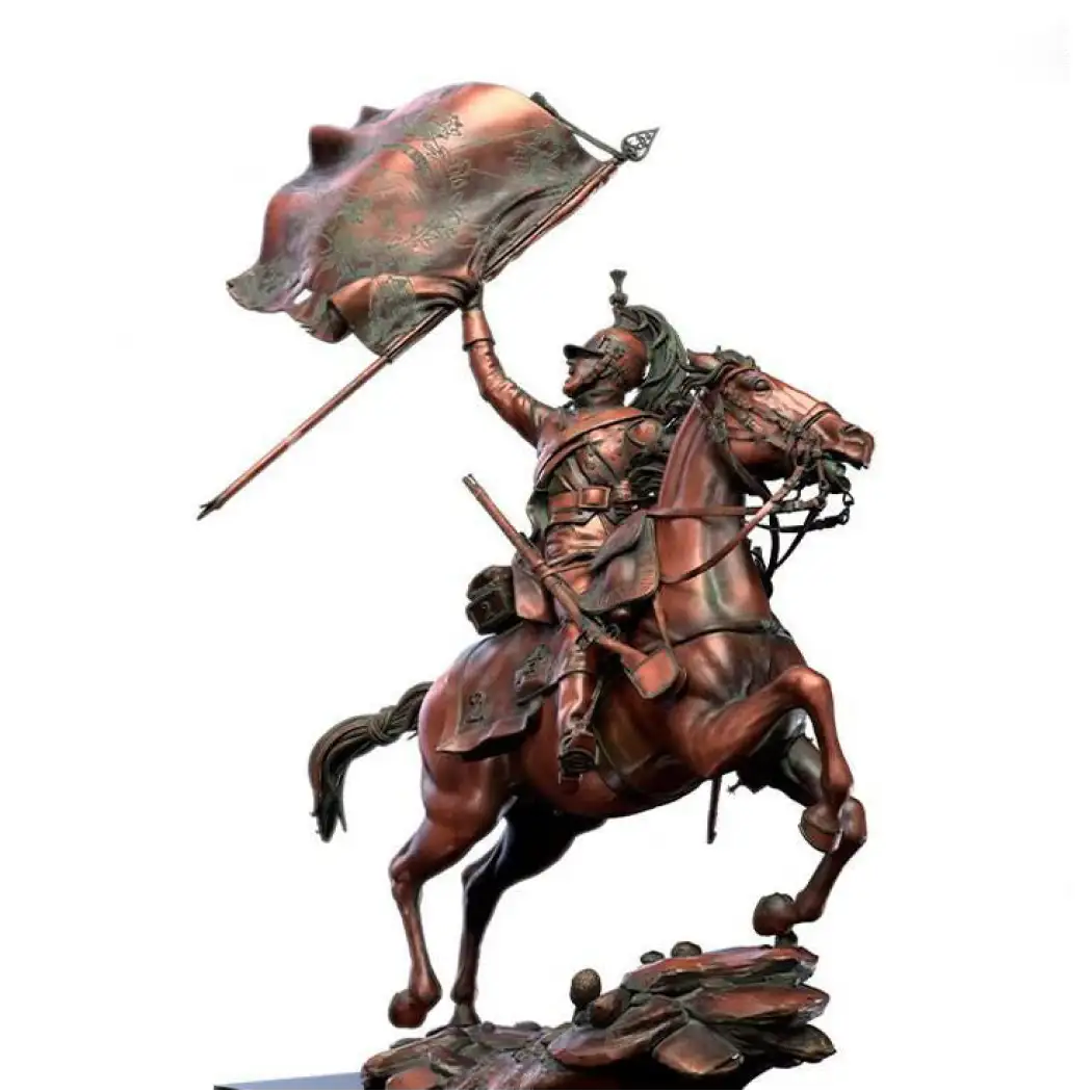 1/18 90mm Resin Model Kit Napoleonic Wars French Standard-Bearer Horseman Rider A-1110 Unpainted - Model-Fan-Store