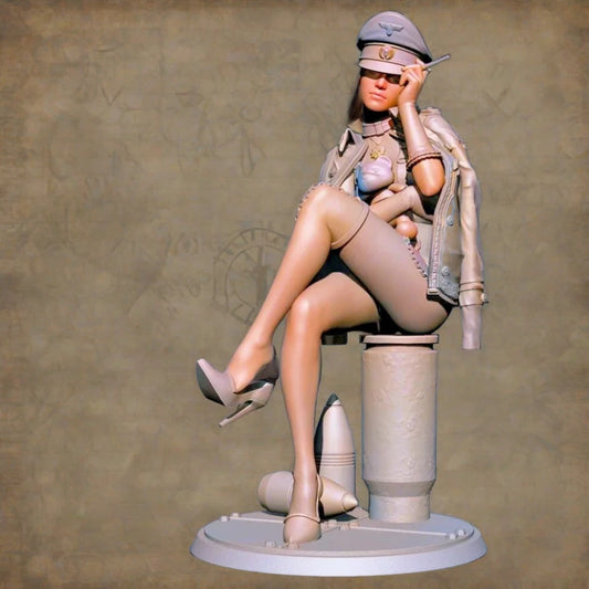 1/24 Resin Steampunk Model Kit Beautiful Girl WW2 Uniform Pin Up YFWW-2073 Unpainted