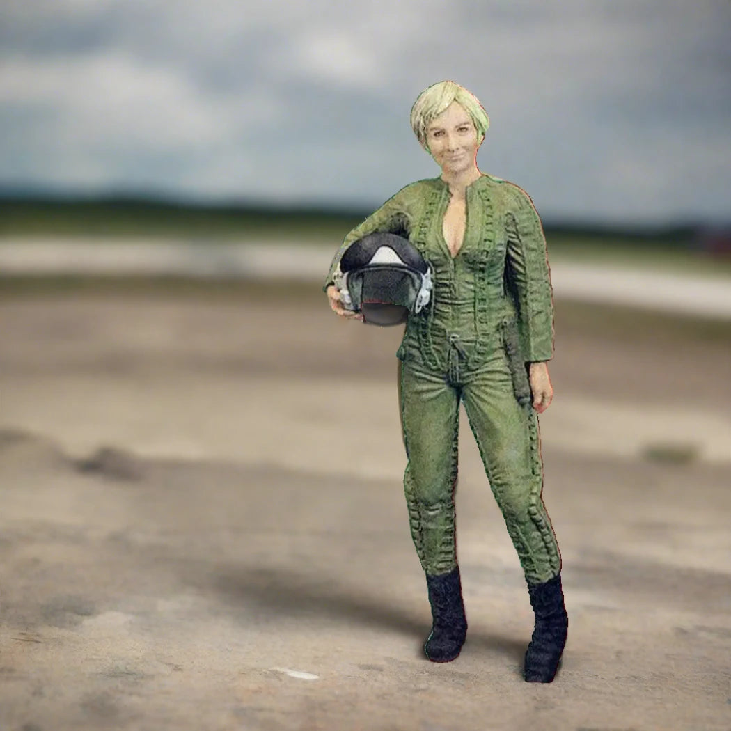1/22 85mm Resin Model Kit Beautiful Girl Woman Pilot Racer Unpainted ...