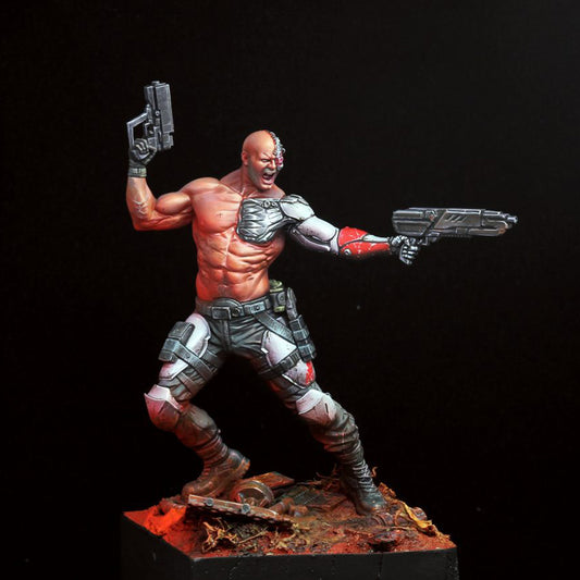 1/24 Resin Cyberpunk Model Kit Warrior Soldier Shooter Unpainted