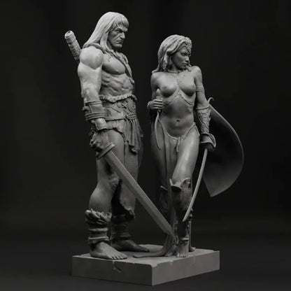 1/24 Resin Model Kit Barbarian and Nudes Princess Fantasy Unpainted