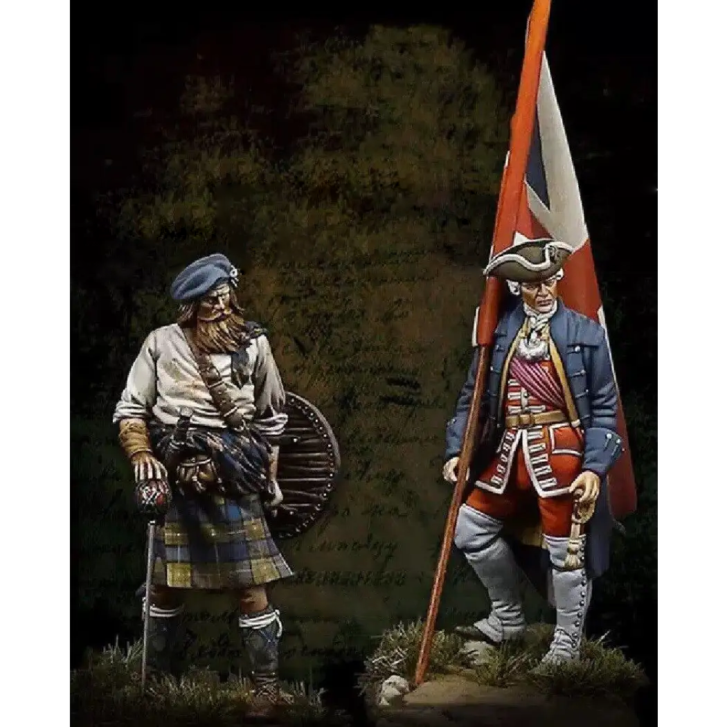 1/24 75mm Resin Model Kit Battle of Culloden English Officer 2 soldier - Model-Fan-Store