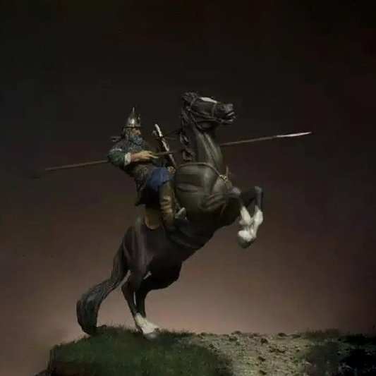 1/24 75mm Resin Model Kit Medieval Rider Russian Knight with Horse Unpainted - Model-Fan-Store