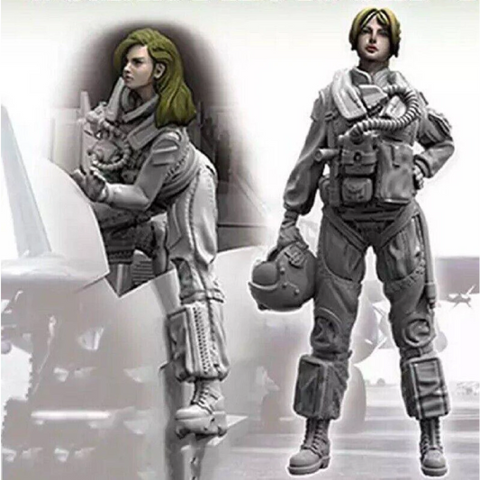 1/32 54mm Resin Model Kit Girl US Helicopter Pilots Unpainted - Model-Fan-Store