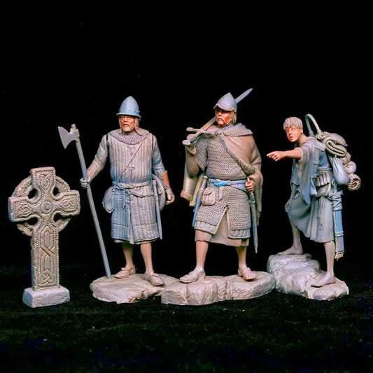 1/32 3pcs Resin Model Kit Medieval Knights of the Middle Ages Warriors Unpainted