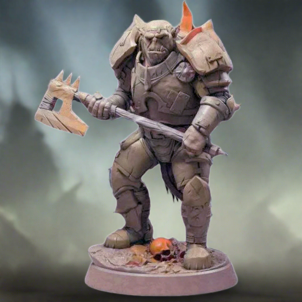 1/24 75mm 3D Print Model Kit Warrior Orc Warcraft Unpainted