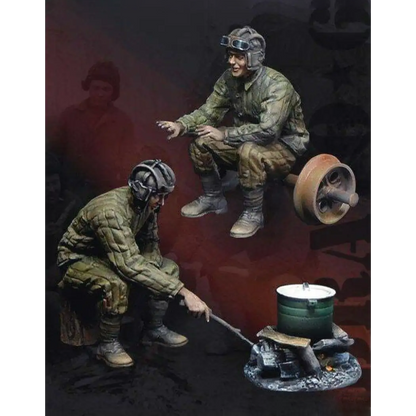 1/35 2pcs Resin Model Kit Soviet Soldiers Tank Crew WW2 Unpainted - Model-Fan-Store