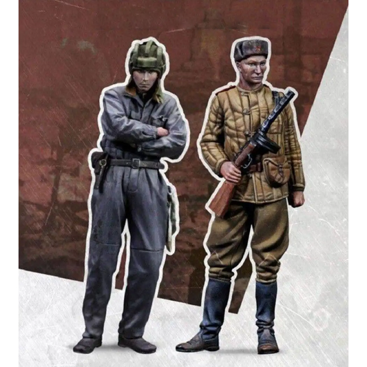 1/35 2pcs Resin Model Kit Soviet Soldiers Tankman & Scout WW2 Unpainted - Model-Fan-Store